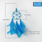 Pretty Jolly Small Evil Eye Dream Catchers Wall Decor Wood Beads Handmade Blue Feathers Mini Dreamcatchers Home Decoration Ornament for Car Bedroom Birthday Party