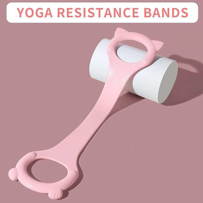 Figure 8 Fitness Resistance Band with Handles, Arm & Back Training Elastic Rope for Pure Barre Workout, Chest, Shoulder Stretching Exercise Equipment for Yoga, Pilates & Physical Therapy.