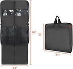 Univivi 60 '' Foldable Extra Long Dress Garment Bag, Premium Breathable & Tear-resistant Hanging Dress Cover for Travel and Closet Storage with Mesh Shoe Pocket and 2 Carry Handles