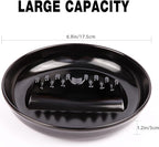 7Pcs Ashtray Sets, Ash Tray for Cigarettes and Cigar, Round Black Large Size Plastic Ashtrays, for Indoor Outdoor Home Office Patio Restaurant Bar Hotel Use (Set of 7)