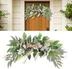 21 7 Inch Artificial Eucalyptus and Daisy Swag, Great for Event and Home Decor, Effortless Style for Any Setting