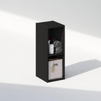 Furinno Reed 2-Tier Closet Organizers and Storage, Closet Organizer, Open Shelf Closet Storage, for Wardrobe, Bedroom, Living Room, 8-Inch Width, Blackwood