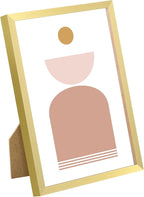 upsimples 5x7 Picture Frame Set of 3, Made of High Definition Glass for 5 x 7 Gold Frames, Wall and Tabletop Display Thin Border Photo Frame for Home Décor