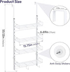 SWTYMIKI Over Door Hat Organizer - 5 Tier Wall Mounted Hat Rack with 4 Adjustable Metal Basket and 3 Hooks, Hanging Baseball Cap Organizer Storage Holds up to 49 Caps for Door, Bedroom, Closet