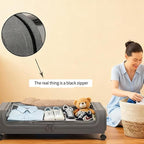 Under Bed Storage with Wheels, 6.7'' Tall Underbed Storage Containers with Lids - Rolling Bins for Shoes Clothes Blankets (Grey, 2-Pack XXL)