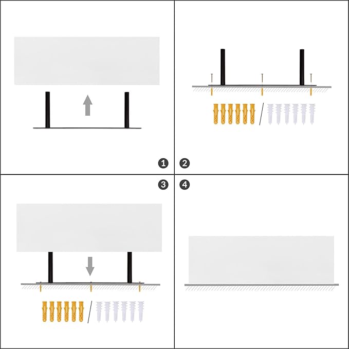 HOOBRO Floating Shelves for Wall, Wall Mounted Shelf Set of 2, 23.6" Hanging Shelf with Invisible Brackets, for Wall Decor Storage in Bathroom Bedroom Kitchen Living Room Office, White WT60BJ01