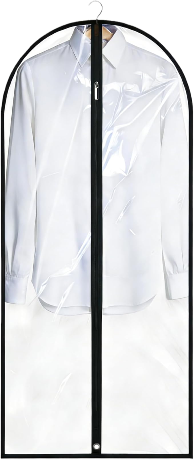Dress Bags for Gowns Long, 60'' Garment Bags for Hanging Clothes, Suit Bag Cover for Storage and Travel (Clear)