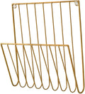 Gold Wall Mounted Magazine Rack and File Holder, A Sturdy Iron Organizer for Mail, Letters, Folders, and Papers,Decorative for Home Office or Study Room
