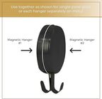Haute Decor Attract Magnetic Wreath Hanger (Black Matte, Set of 2 Magnets) - for 2 Metal Doors/Surfaces or 1 Single-Pane Glass Door/Window - Holds up to 10lbs.
