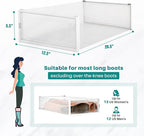 PARANTA 6-Piece Boot and Shoe Storage Box, Stackable Clear Plastic Shoe Box, Space-Saving Shoe Organizer for Boots, Sneakers, and High Heels, Clear