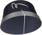 Sarah's Hat Boxes Classic Black/Gray Hat Box – 12.75" x 6.5" (Dia. x Ht.) Handmade in USA – Odorless Non-Toxic Adhesive, Cording Handle – Premium Storage for Hats & Accessories