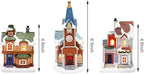 MOMENTS IN TIME Christmas Village Set 12-Piece with LED Lights Miniature Christmas Houses Lighted Holiday Décor for Tabletop Mantel Village Display Gift-Ready Packaging