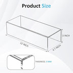 Sezanrpt Acrylic Shelf Riser 12x4.7x3 pack of 2, Desktop Rectangular Acrylic Tray Pedestal Stand for Funko Pop Figure, Bags, 12x4.7x3 Inch