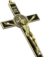 VINETEN Crucifix- Saint Benedict Wall Cross Metal Wall Art-Cross Give Blessing and The Spiritual Sacred 8 Inch