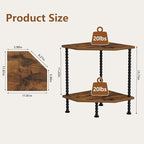 YINMIT Corner Shelf Stand, 2 Tier countertop Corner Organizer Shelf, Freestanding Corner Display Shelf for Small Spaces, Living Room, Bedroom, Bathroom, Kitchen, Office