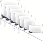 Siluvia Decorative 12x20 Pillow Inserts Set of 2 - Square Throw Pillows with 100% Cotton Cover for Sofa, Couch, and Bed - White