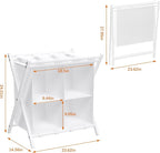 aboxoo 2 Pack Luggage Rack with storage, Guest Room Folding Suitcase Stands, Holds up to 120 lb, Space Saving Suitcase Holders for guest room, Bedroom Hotel, White