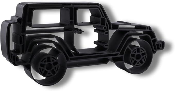 Jeep Wrangler Sculpture - Minimalist Decorative Accent for Off - Road Enthusiasts & Modern Home Decor | Collectible Design (Jeep Wrangler 2 Door Side View Matte Black)