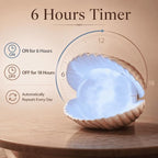 Seashell Pearl Night Light Ocean Sea Shell Snow Globe with Music and 6H Timer, USB & Battery Powered, Decorative Shell Night Light for Adult Kid Bedroom Living Room Coastal Decor Ideal Gift (Seashell)
