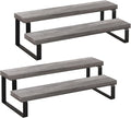 YINMIT Wooden Display Riser Stand, Tiered Perfume and Cologne Organizer Stand, 2 Tier Spice Rack Organizer, Rustic Display Shelf for Candles (2 Tier,2Pack,Grey)