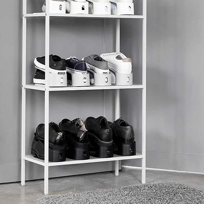 carrotez Shoe Slots Organizer 3 Pack - [Litem] Space Saving Shoe Organizer Rack for Closet - Easy Shoe Stacker, 9.84'' x 3.89'' x 4.26'' (Black, 3 Pack)