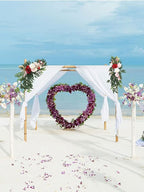 CDQL 2Pcs Wedding Welcome Sign Floral Decoration,Artificial Flower Swag Wedding Arch Decor, Wedding Flower Swag for Wedding Ceremony and Reception Arrangement (Champagne)