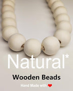 Boho Decor Wood Beads Garland Farmhouse Wall Hanging Decorations Natural Wooden Bead Tassel Decorative for Coffee Table Christmas and Prayer (Nature, 58")