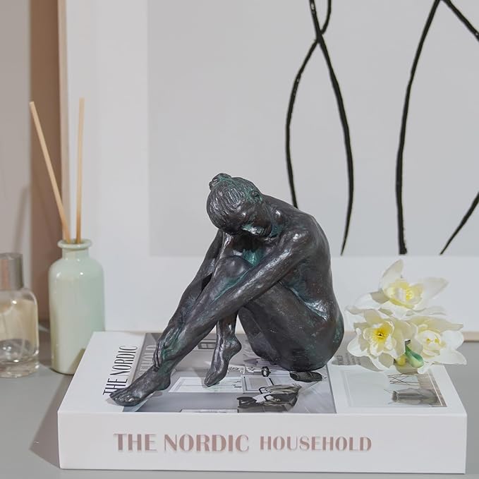 Guichifun Yoga Dancer Statue Home Decoration - Resin Bronze Sculpture Modern Creative Home Garden Statue Handicrafts Art Ware Décor Office Room or Outdoor Gifts 7.8 x 3 x 5.8 Inch