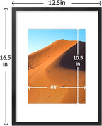 LaVie Home 12x16 Picture Frame Black Set of 10, Display 8.5x11 with Mat or 12 x 16 Without Mat Picture, Photo Frame Collage for Wall Gallery or Table Deco, Hanging or Tabletop Display