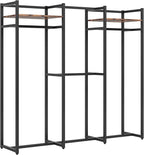 Tribesigns Garment Rack Heavy Duty Clothes Rack, Free Standing Closet Organizer with Shelves and Hanging Rod, Large Metal Clothing Rack for Hallway, Bedroom, Max Load 500Lbs (Dark Black)