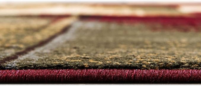 Unique Loom Barista Collection Area Rug - Timor (3' x 6' Hearth, Multi/Red)