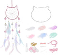 PATIKIL DIY Dream Catcher, Cat Making Dream Catcher Supplies Handmade Dream Catcher Kit Feather Pompom Beads for Wall Hanging Ornament Decor Craft, Pink
