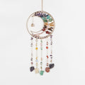Rainbow Gemstone Dream Catcher 7 Chakras Tree of Life Moon Dream Catchers with Healing Crystal Stones Handmade Suncatcher Dreamcatcher Wall Decor for Adults Living Room,Bedroom,Garden,Bless Gift
