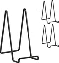 3 Pack 8 inch Metal Plate Stands for Display, Plate Holder Pictures Frame Easel Display Stand, Tabletop Picture Stand, Iron Easels for Display Photo Frames, Plates, Vinyl Record，Book, Sign（Black）