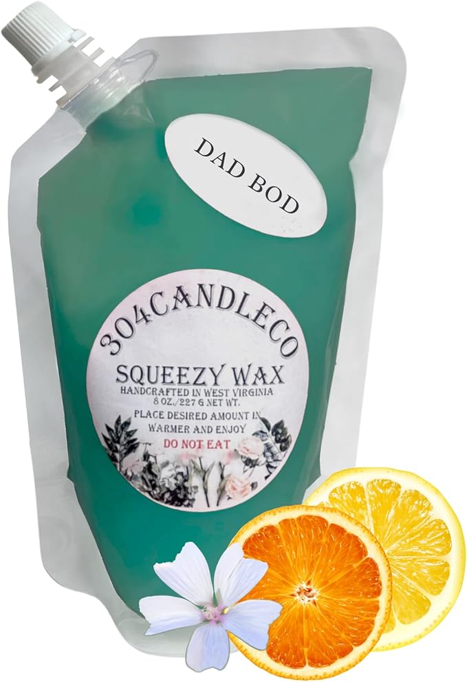 304CandleCo Large Squeeze Soy Wax Melt - 50 SCENTS! - Highly Fragrant & Hand-Crafted - Easy Mix & Match - American Made - Perfect for Wax Warmers (8oz, Dad BOD)