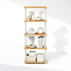 Furinno Turn-N-Tube Book Shelf, 5-Tier Bookshelf, Bookcase with Multipurpose Compact Display Rack, 11.6 x 23.6 x 57.4, for Living Room, Bedroom, Home Office, Beech/White