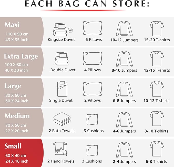 GENIE SPACE Premium Vacuum Storage Bags for Clothes, Bedding and Travel, Small Size 24x16 Inches, Airtight, Odor-Proof and Reusable Space Saver Bags with Double Zipper Seal, 2-Pack