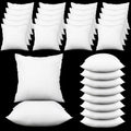 Soaoo Set of 30 Fluffy Throw Pillows Insert Bulk 18 x 18 Inches White, Filled in 400g Polyester Fiber, Decorative Square Pillow for Couch Sofa Bed and Party Supplies