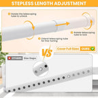 2 Pack Closet Rods for Hanging Clothes, 17-69 Inch No-Cut Stepless Adjustable Closet Rod, 1.3 Inch Heavy Duty Metal Closet Hanging Rod with Brackets, White Closet Bar for Closet, Laundry Room, RV