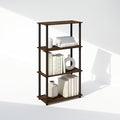 Furinno Turn-N-Tube Book Shelf, 4-Tier Bookshelf, Bookcase with Multipurpose Compact Display Rack, 11.6 x 23.6 x 43.2, for Living Room, Bedroom, Home Office, Walnut/Brown