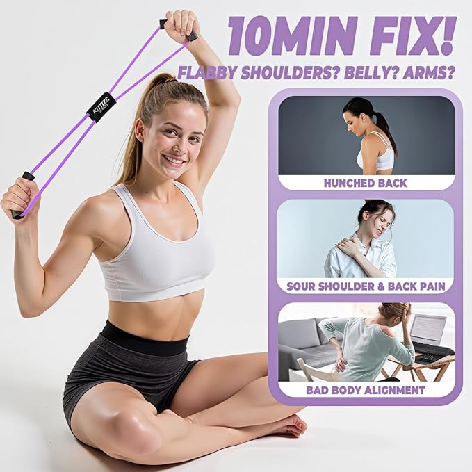 Figure 8 Resistance Bands for Women Men, Exercise Bands with Handles, 8 Shaped Resistance Bands for Back, Arm, Chest & Shoulder Workout, Home Gym Equipment for Yoga, Pilates, Physical Therapy