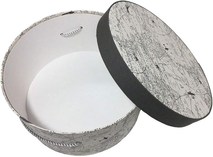 Sarah's Hat Boxes Classic Travel Hat Box – 14.75" x 7.5" (Dia. x Ht.) Handmade in USA – Odorless Non-Toxic Adhesive, Cording Handle – Premium Storage for Hats & Accessories