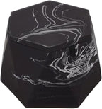 FREELOVE Concrete Ashtray with Lid & Stainless Steel Ashtrays for Cigarettes, Cement Ash Tray Smoking Holder Indoor Smokeless Outdoor Windproof Patio Home Office Cool Decor(Black-White, Large)