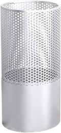 Umbrella Stands Hollowed-out Metal Umbrella Holder with Hooks,Umbrella Rack Modern Round Outdoor Hallway Entryway Umbrella Stand Rack (Color : Silver, Size : 58cm)