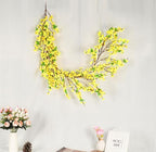 Artificial Forsythia Hanging Flowers 40 Inch Garland Decorative Natural Swag Winter Jasmine Yellow Flowers Silk Flowers Door Wall Flower Swag for Wedding Home Party