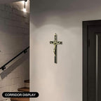 VINETEN Crucifix- Saint Benedict Wall Cross Metal Wall Art-Cross Give Blessing and The Spiritual Sacred 8 Inch