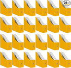 Limitliho Cardboard Magazine Holder (24 Pack), Sturdy Book Bins for Classroom, Vertical File Folder Organizer, 10.6'' 10.2'' 3.5'' Inch Magazine Rack (Yellow, 24 Pack)
