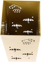 GLOGLOW Nan Metal Umbrella Stand, Carbon Steel, Stylish and Durable Umbrella Holder Bin for Entryway, Home, Office Spaces with 42x16x16cm Ornament (Gold)