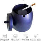 Ash Tray, Large Outdoor Ashtray with Lid, Ashtray for Outside Patio, Stainless Steel Windproof Smokeless Ash Tray for Balcony, Ashtrays for Smokers, Cigar, Home Office Decoration