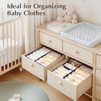 DIMJ Drawer Organizers Clothes, Set of 12 Dresser Organizer Bins, Fabric Closet Organizers and Storage, Shallow Drawer Dividers for Nursery, Clothing, Baby Clothes, Socks, Underwears, Tie (Purple)